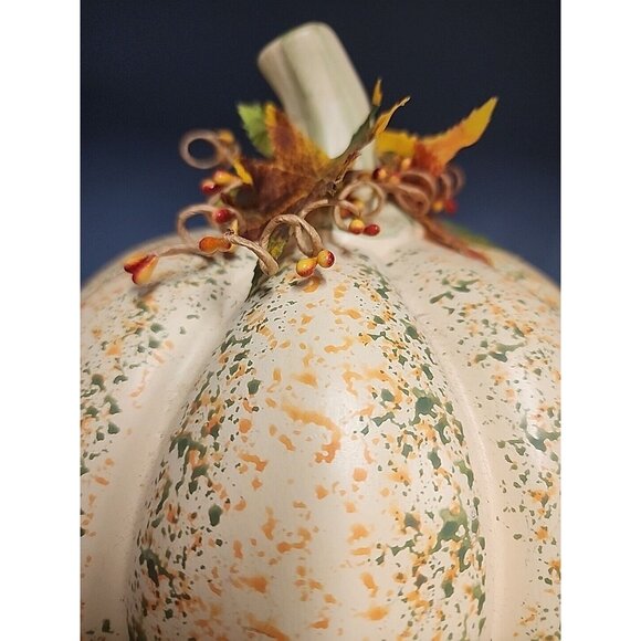 Thanksgiving Fall Centerpiece Pumpkin 9" Height - Picture 3 of 5